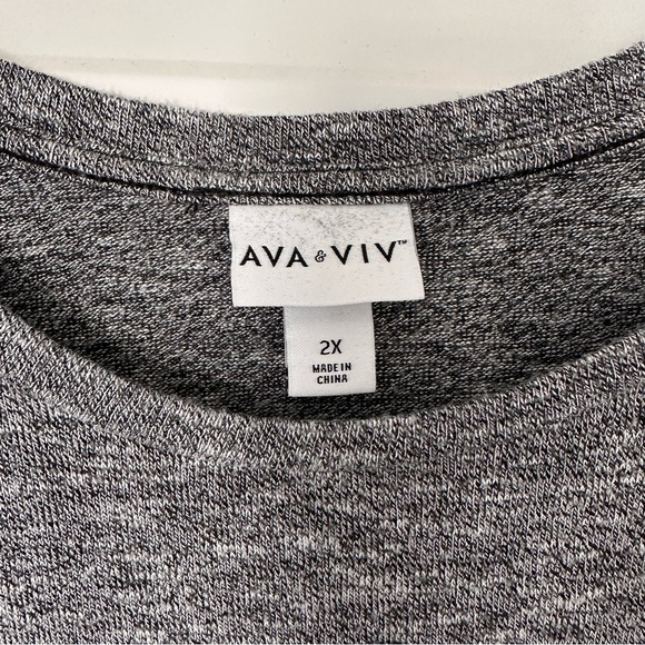 EUC Ava & Viv Rouched Knit gray Tank Dress [Size: 2X] - Picture 9 of 9